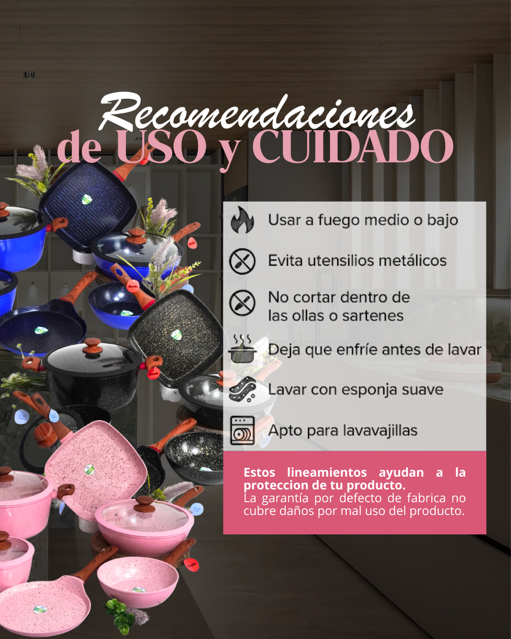 Batería de Cerámica Auri - JAMILA 9 pz Antiadherente