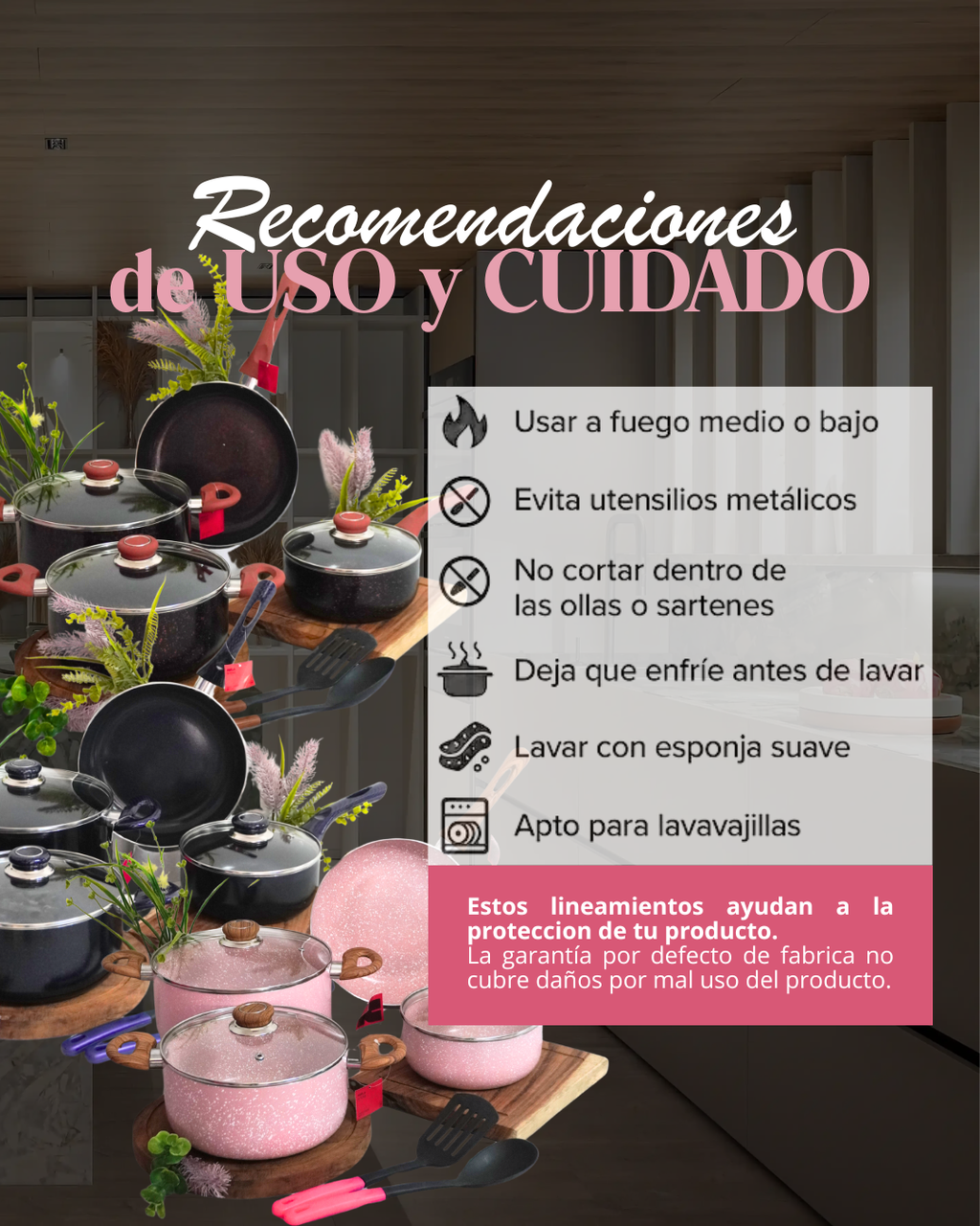 Batería de Cerámica Antiadherente Parla - KUCHE 12 pz