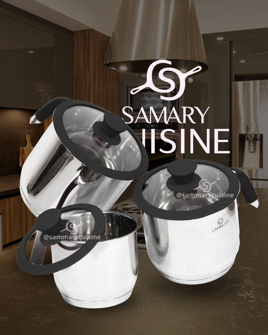 Pocillos de acero inoxidable - LAMMUSA 3pz