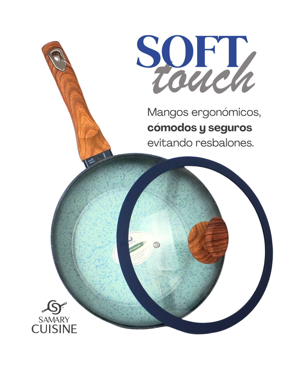 Juego de sartenes olivo ceramica premium 6 piezas 24, 26 y 28 cm