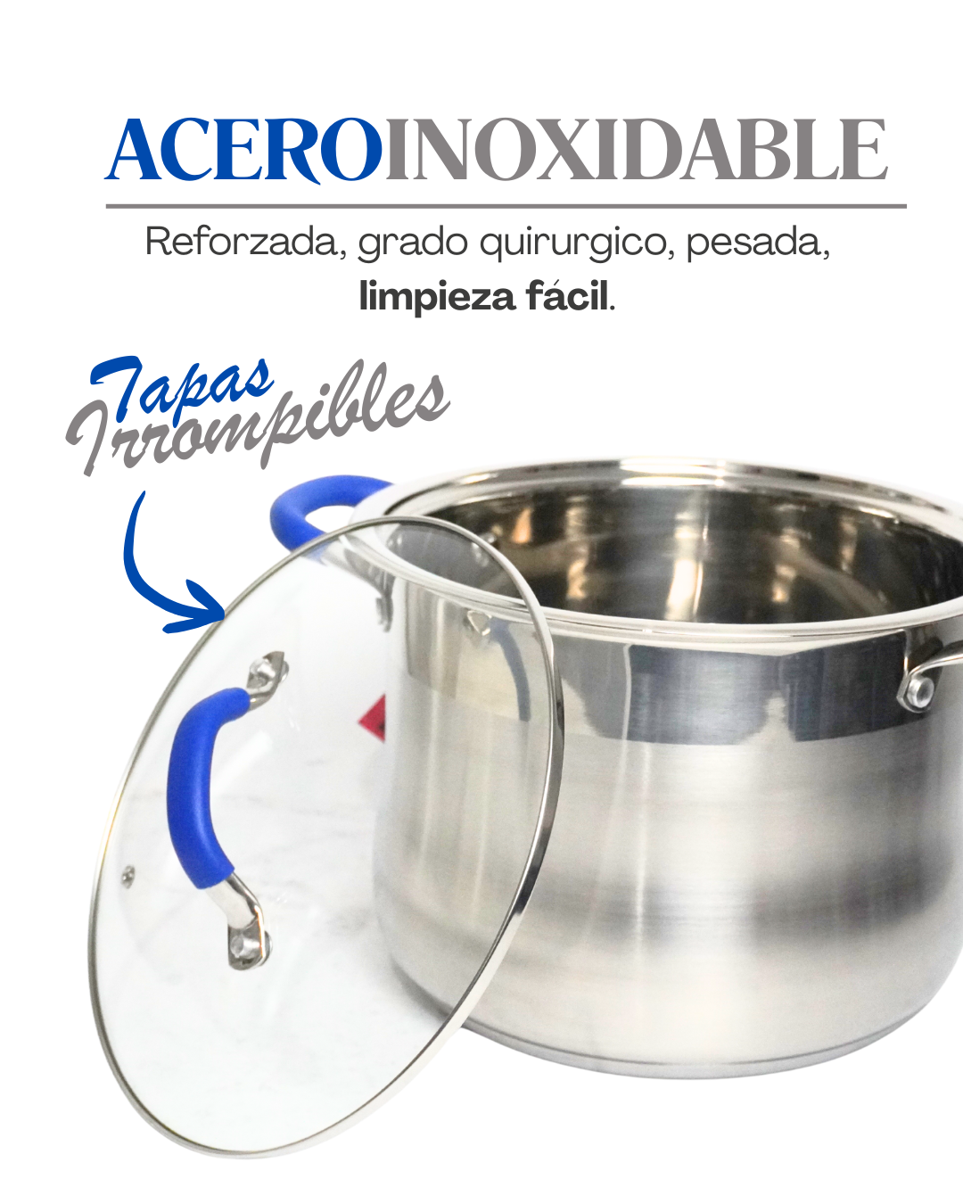 Juego De 5 Ollas Belly Iglu 11 Pzas Acero Inoxidable Pesadas