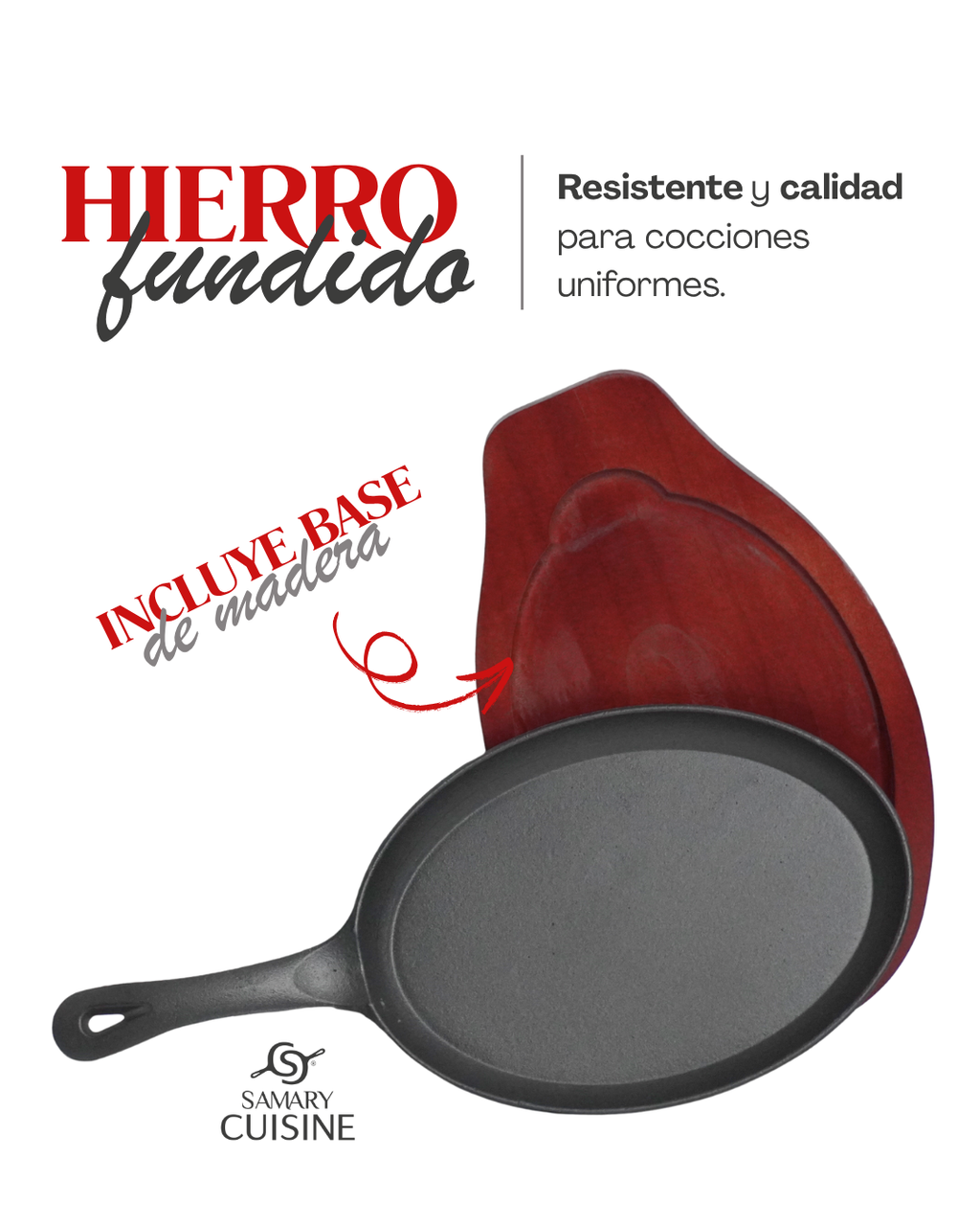 Sartén GRILL 26 cm G de Hierro tabla roja pescado