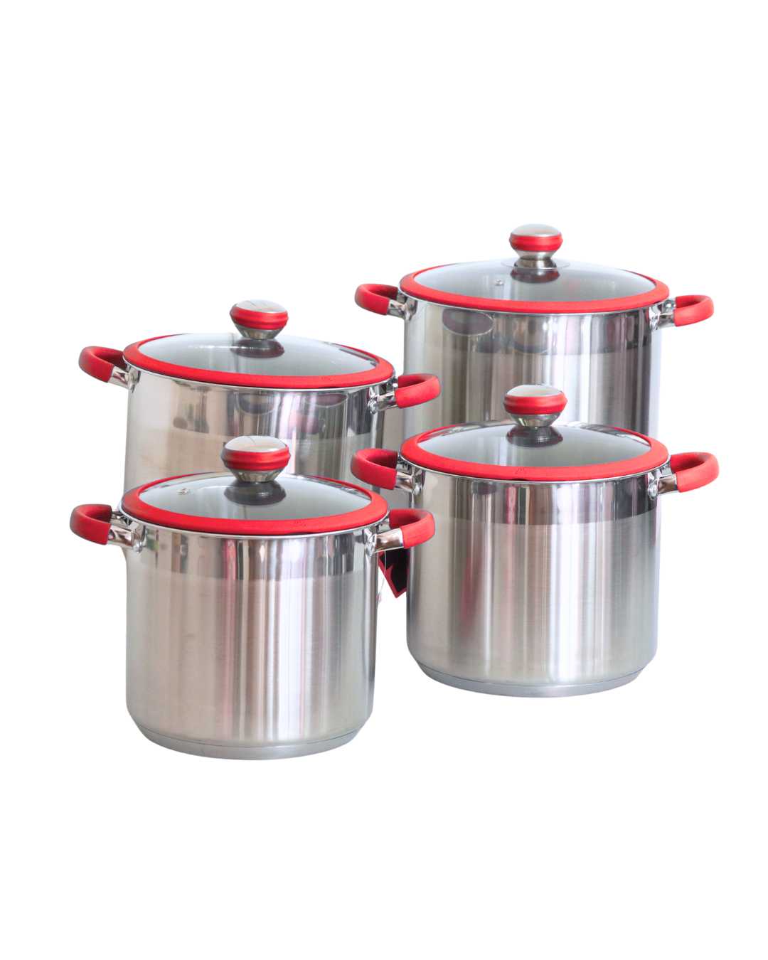 Juego Ollas Roze 8 Pz Tapa Irrompible Silicon 5, 7, 8 Y 10 L