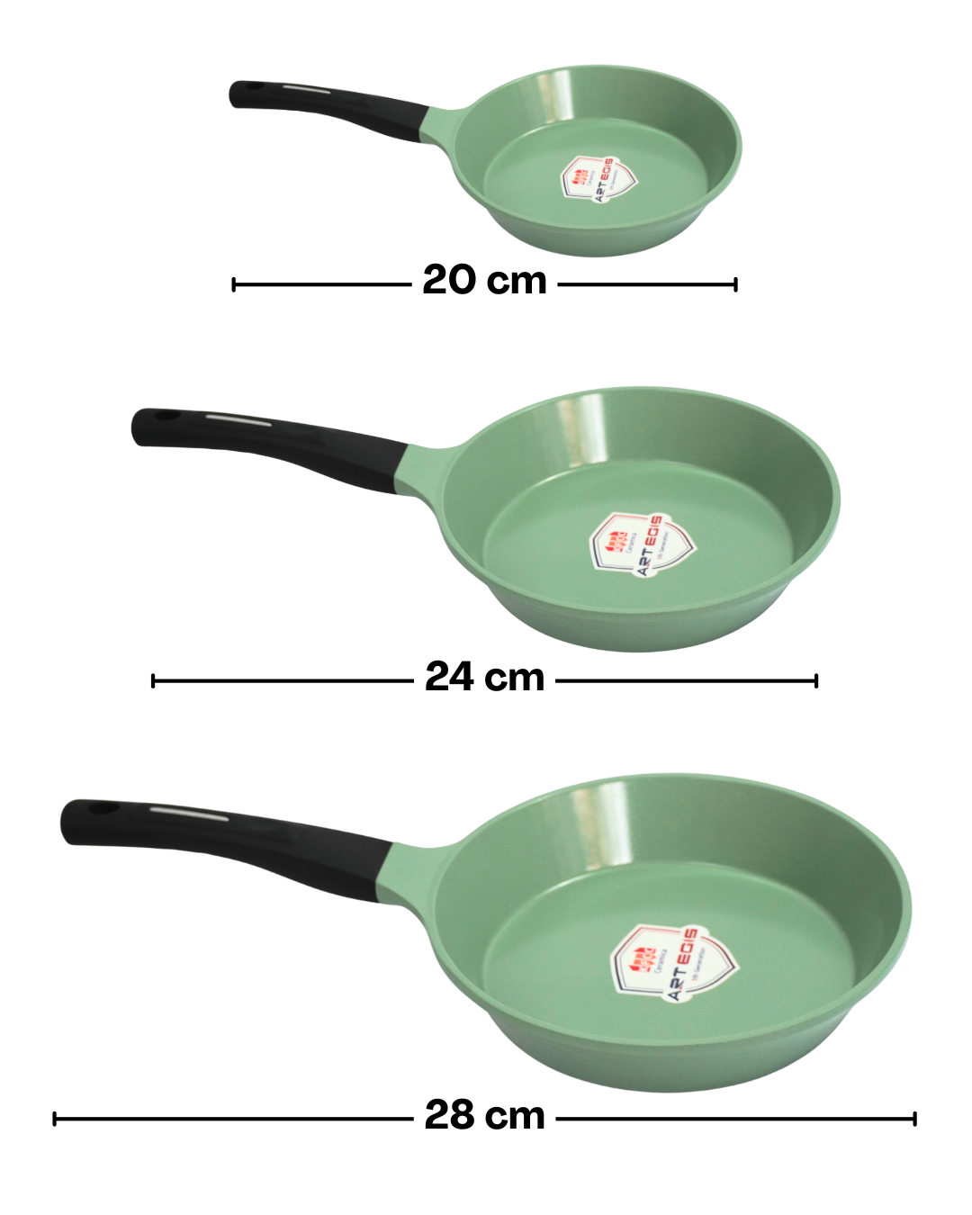 Sarten de Ceramica Becky - AMEXICOOK 3 pz