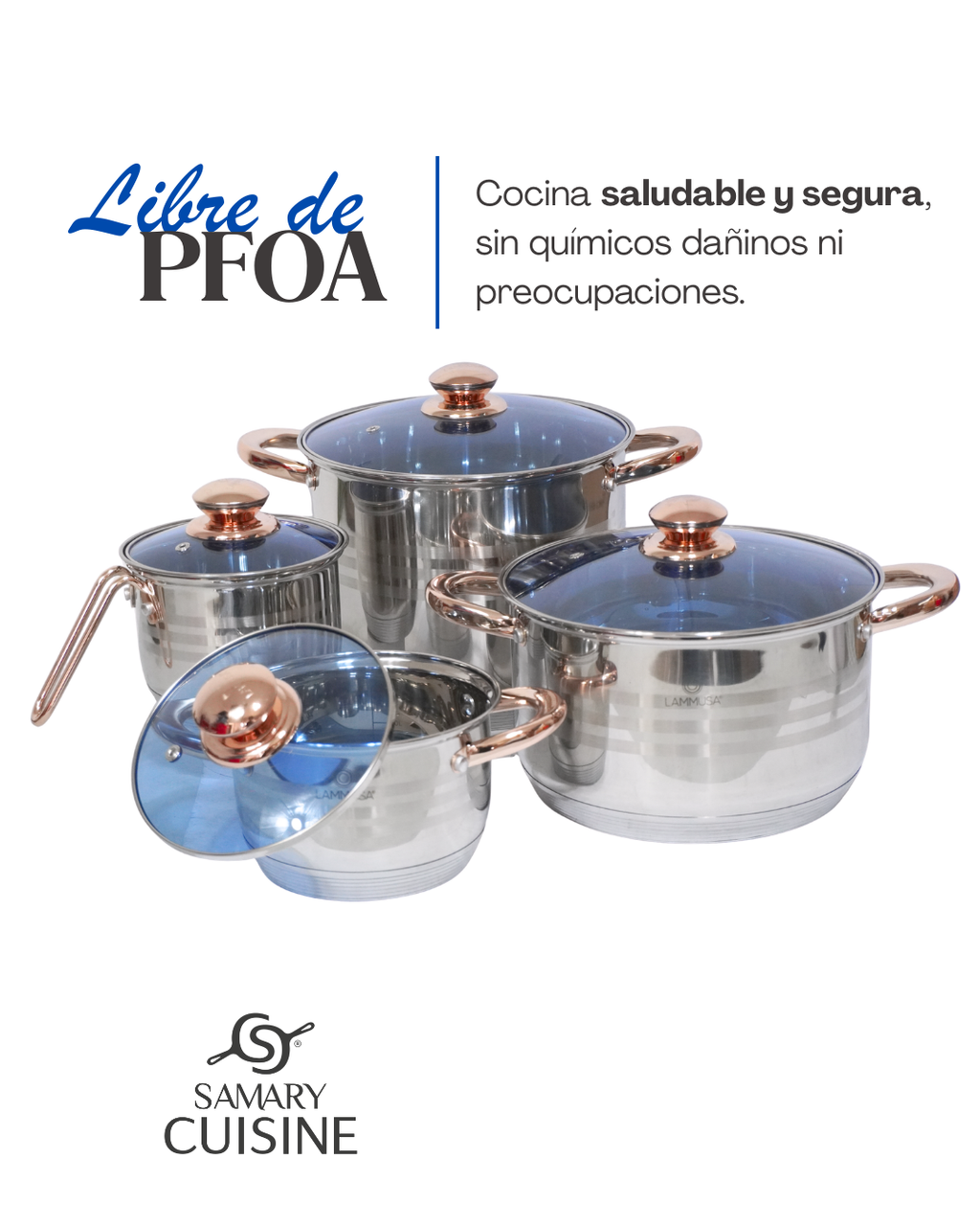 Batería de Acero Inoxidable LM005 - LAMMUSA 14 pz