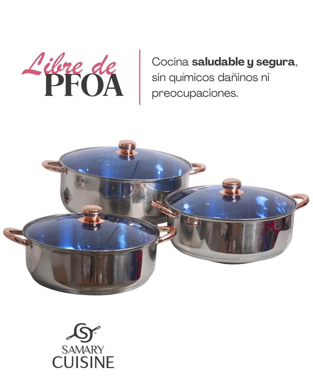 Juego de Ollas de Acero Inoxidable - DC 6 pz