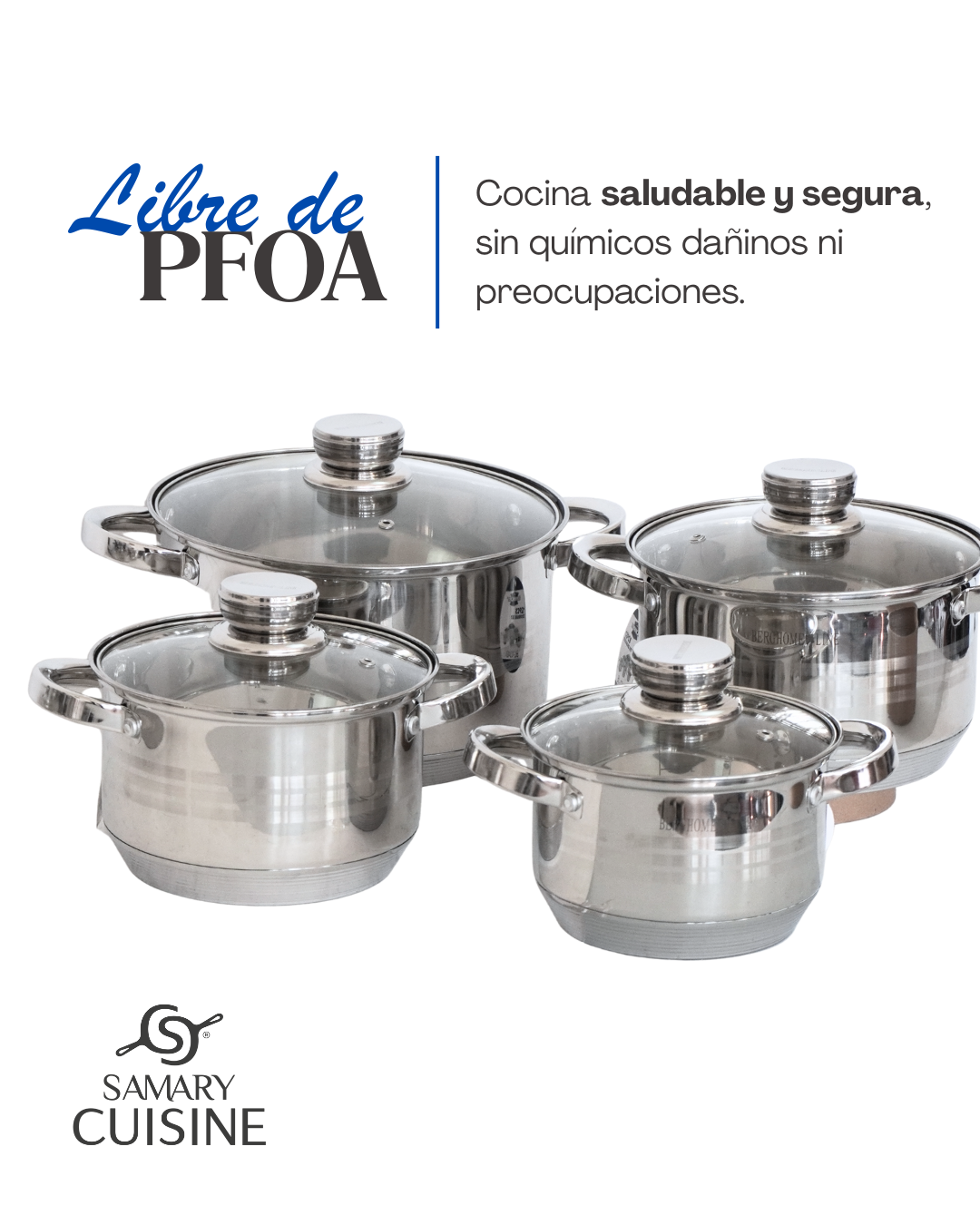 Batería Acero Inox. 12 Pzs. 9 Capas, Berghome Line