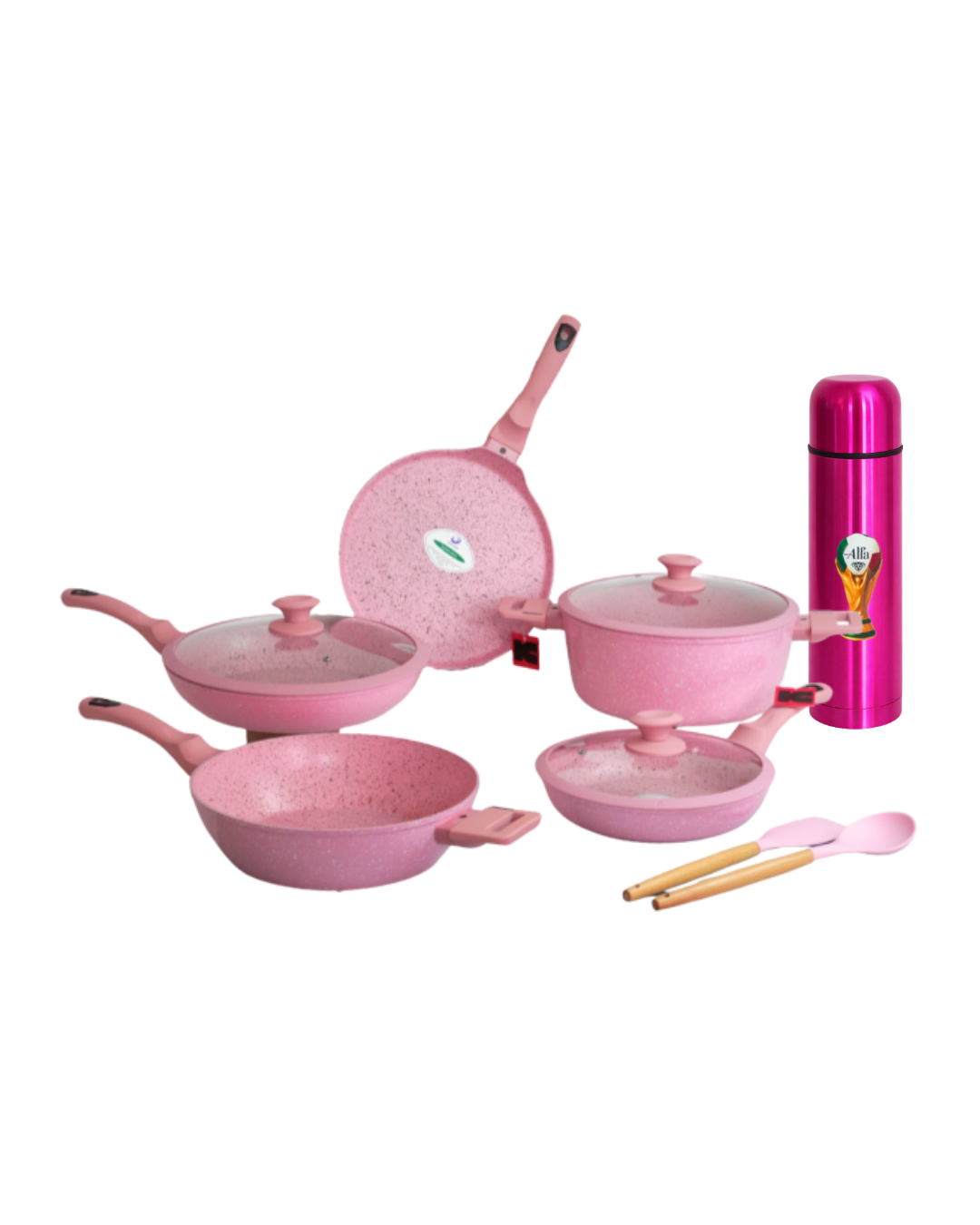 PROMOCIÓN Batería de Cocina Cerámica Atenas KUCHE 10 pz + Termo de Acero Inoxidable GRATIS