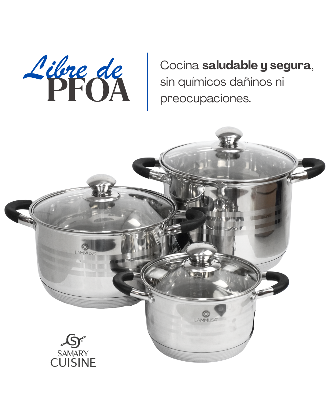 Batería de Acero Inoxidable LM003 - LAMMUSA 14 pz