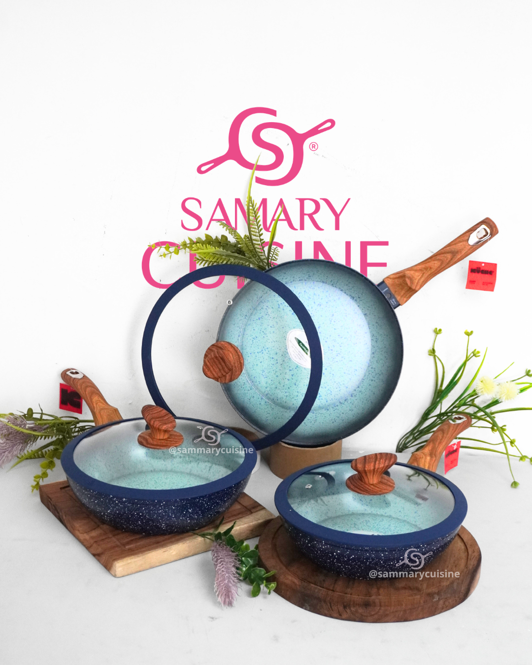 Juego de sartenes olivo ceramica premium 6 piezas 24, 26 y 28 cm