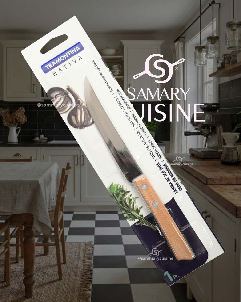 Cuchillo de mesa madera - TRAMONTINA 21 cm 22948/106