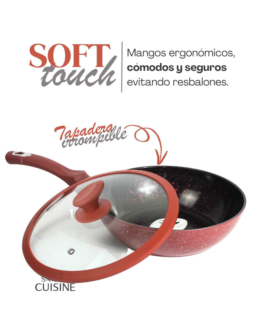 Juego de sartenes olivo ceramica premium 6 piezas 24, 26 y 28 cm