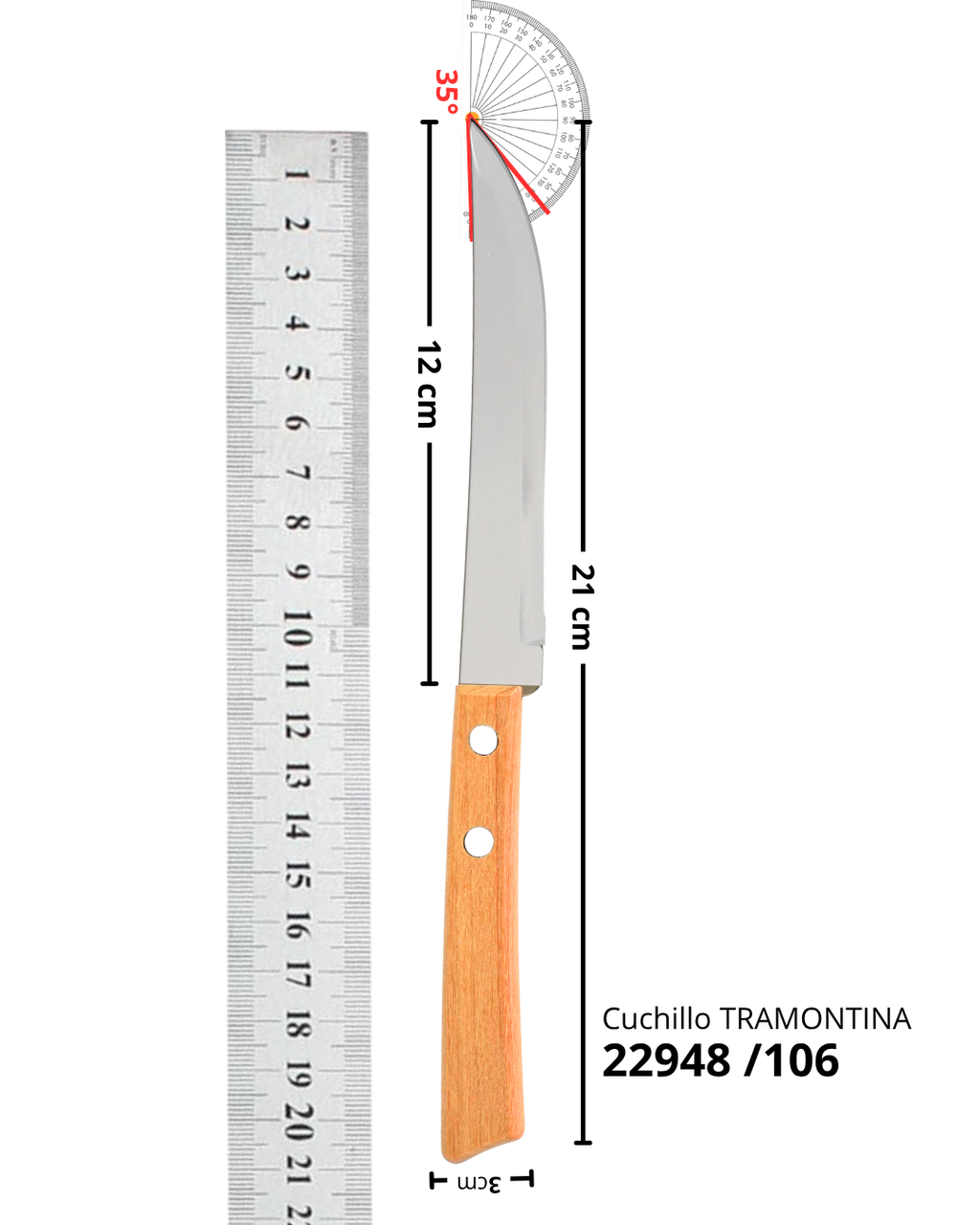 Cuchillo de mesa madera - TRAMONTINA 21 cm 22948/106