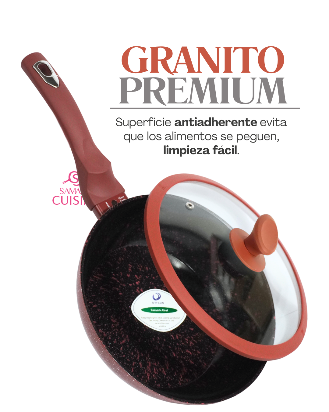 Juego de sartenes olivo ceramica premium 6 piezas 24, 26 y 28 cm