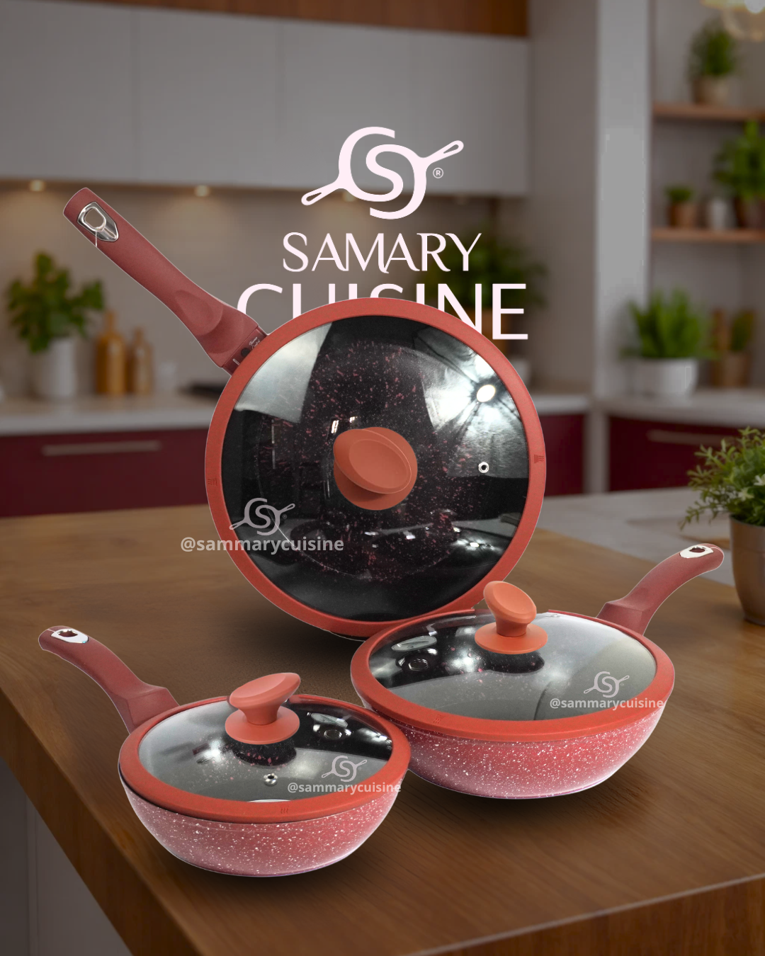 Juego de sartenes olivo ceramica premium 6 piezas 24, 26 y 28 cm