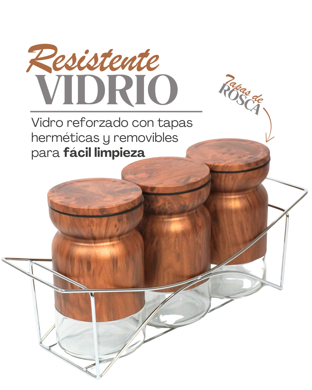 Azucarero de Vidrio con forma de Reloj de arena 41721  - CANISTER 3 pz