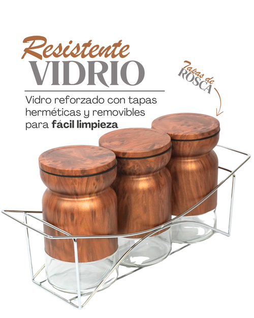 Azucarero de Vidrio con forma de Reloj de arena 41721  - CANISTER 3 pz