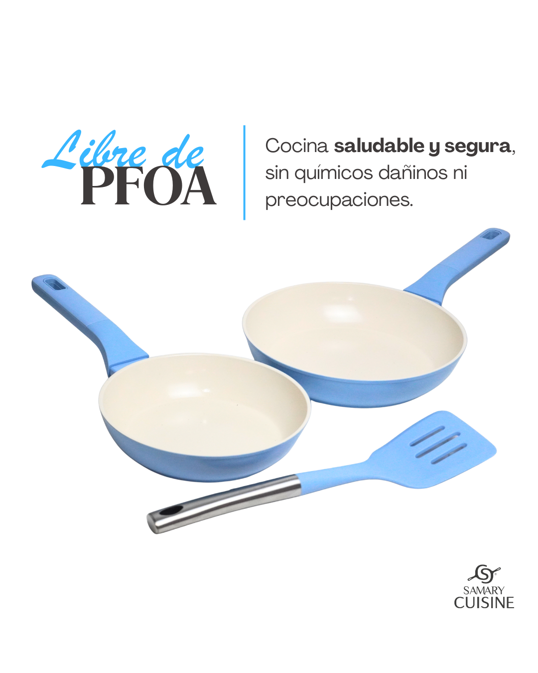 Duo Sartenes Salty 20 y 24 cm + Espátula de Silicona