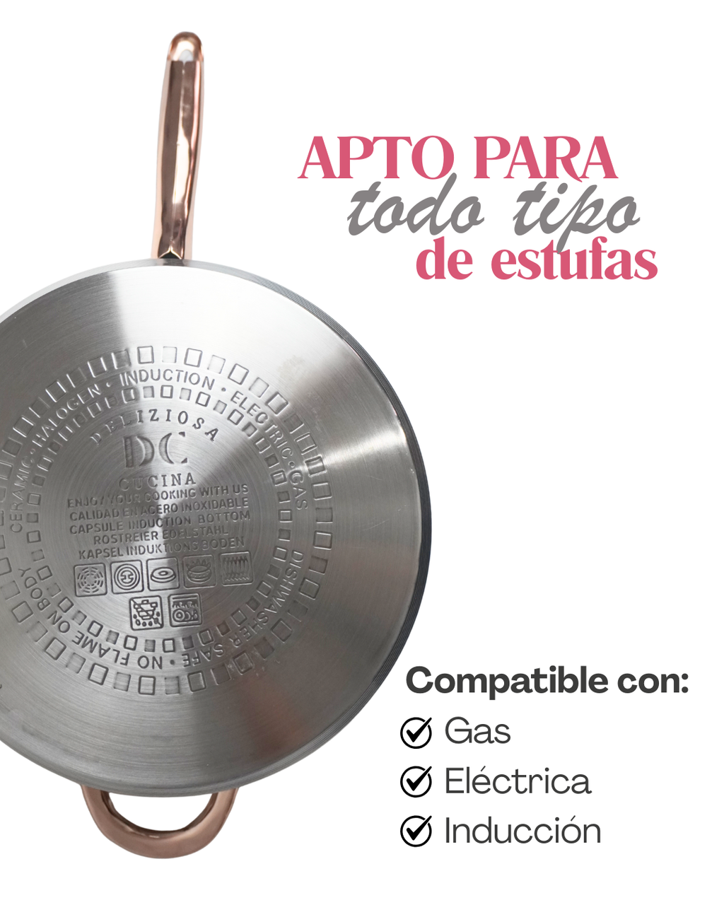 Batería de Acero Inoxidable DC - Jumbo 12 pz
