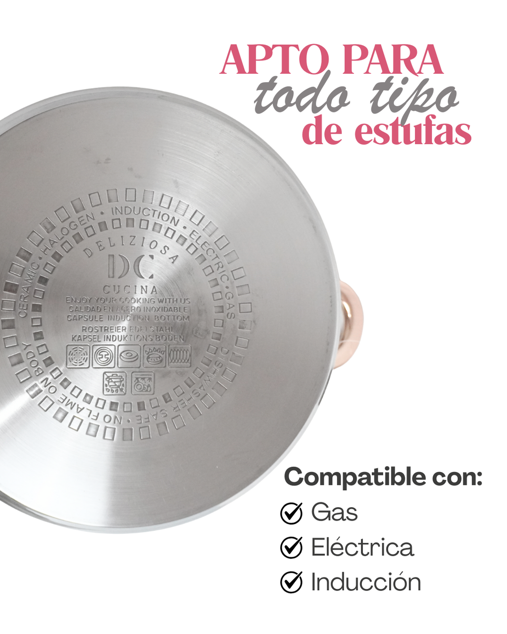 Juego de Ollas de Acero Inoxidable - DC 6 pz