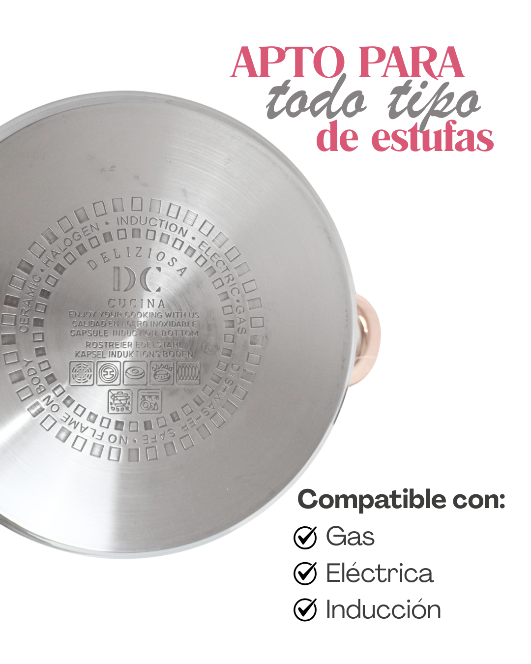 Juego de Ollas de Acero Inoxidable - DC 6 pz