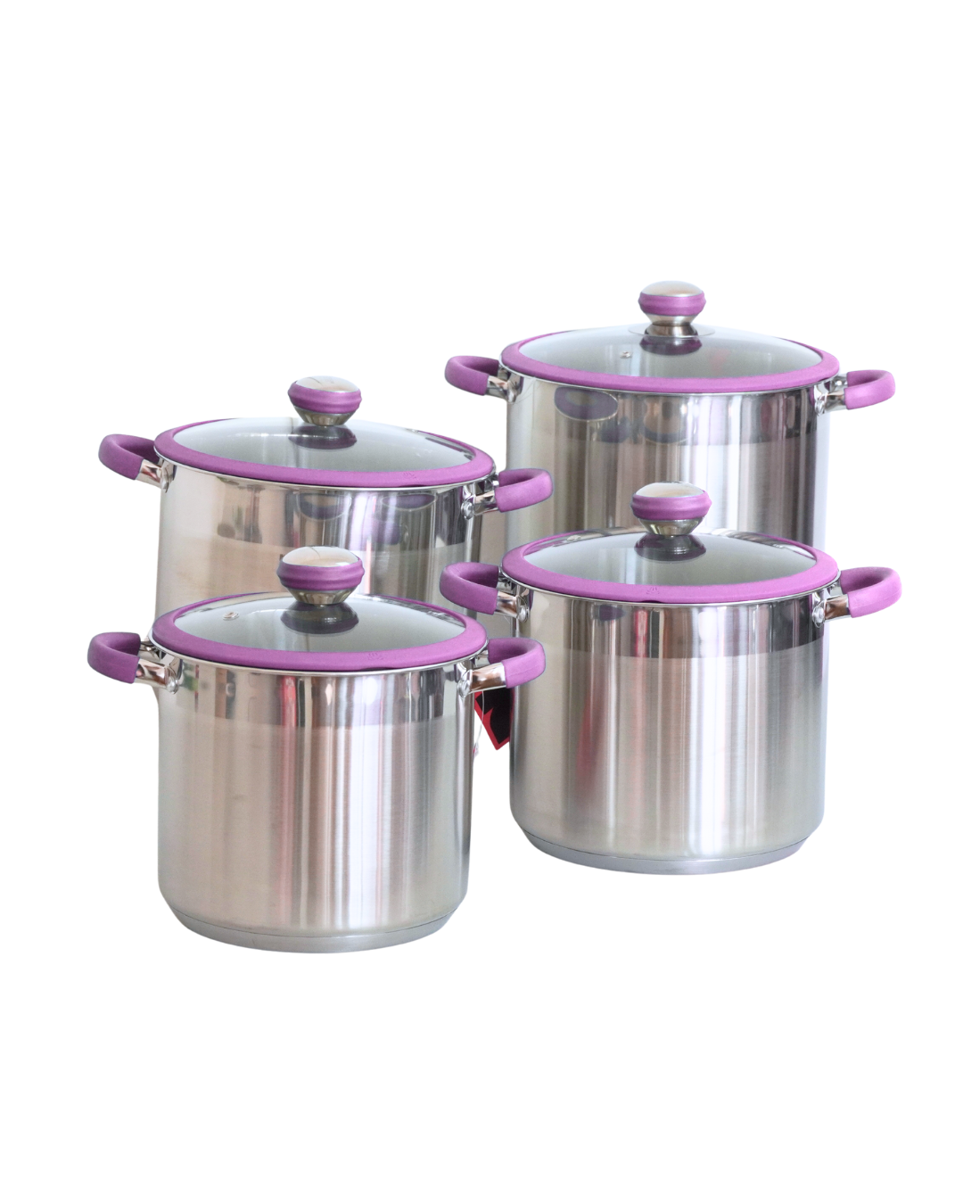 Juego Ollas Roze 8 Pz Tapa Irrompible Silicon 5, 7, 8 Y 10 L