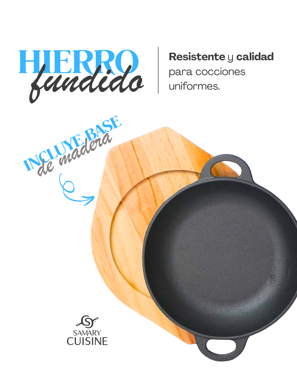 Cacerola Bowl 19 cm hierro c tabla  - GRILL