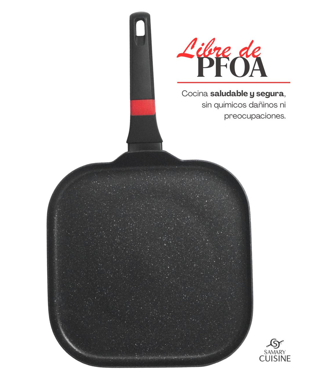 Comal con mango cerámica antiadherente - SWISS SILVER 1pz para una hornilla