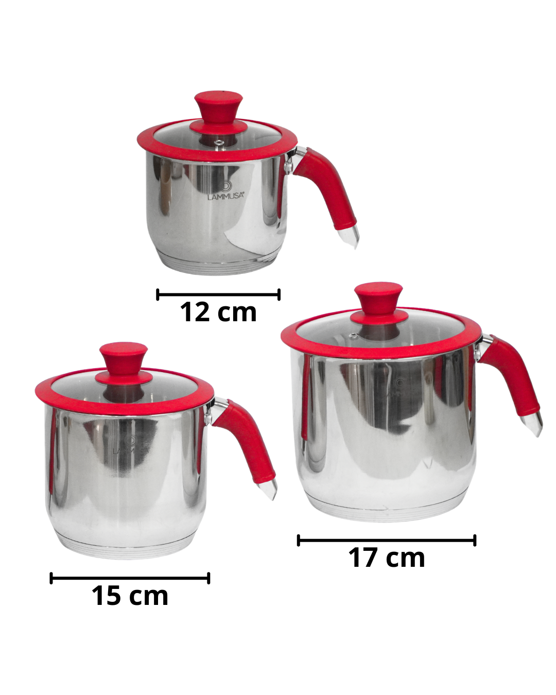 Pocillos de acero inoxidable - LAMMUSA 3pz
