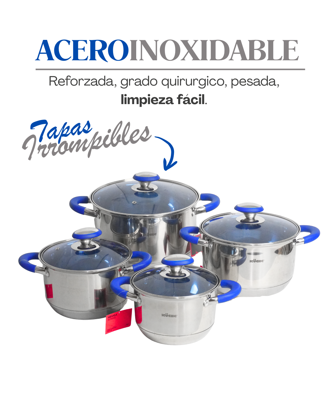 PROMOCION - Batería de acero inoxidable + Sartenes de cerámica - NEVIZA + GRECIA