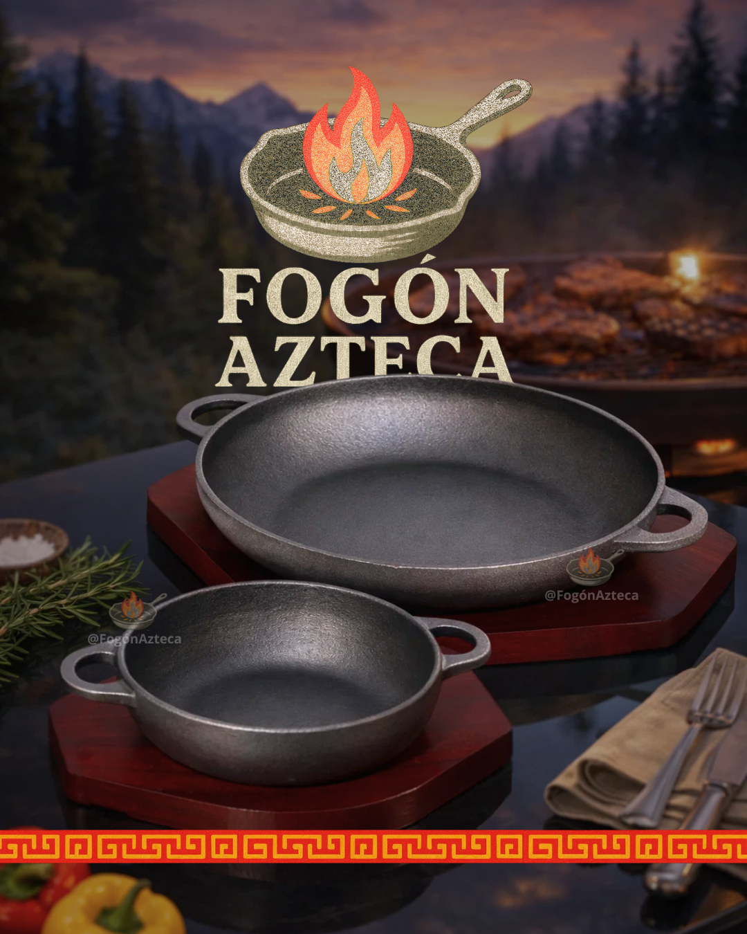 Cacerola Bowl Grill 15, 24  cm hierro c/ tabla