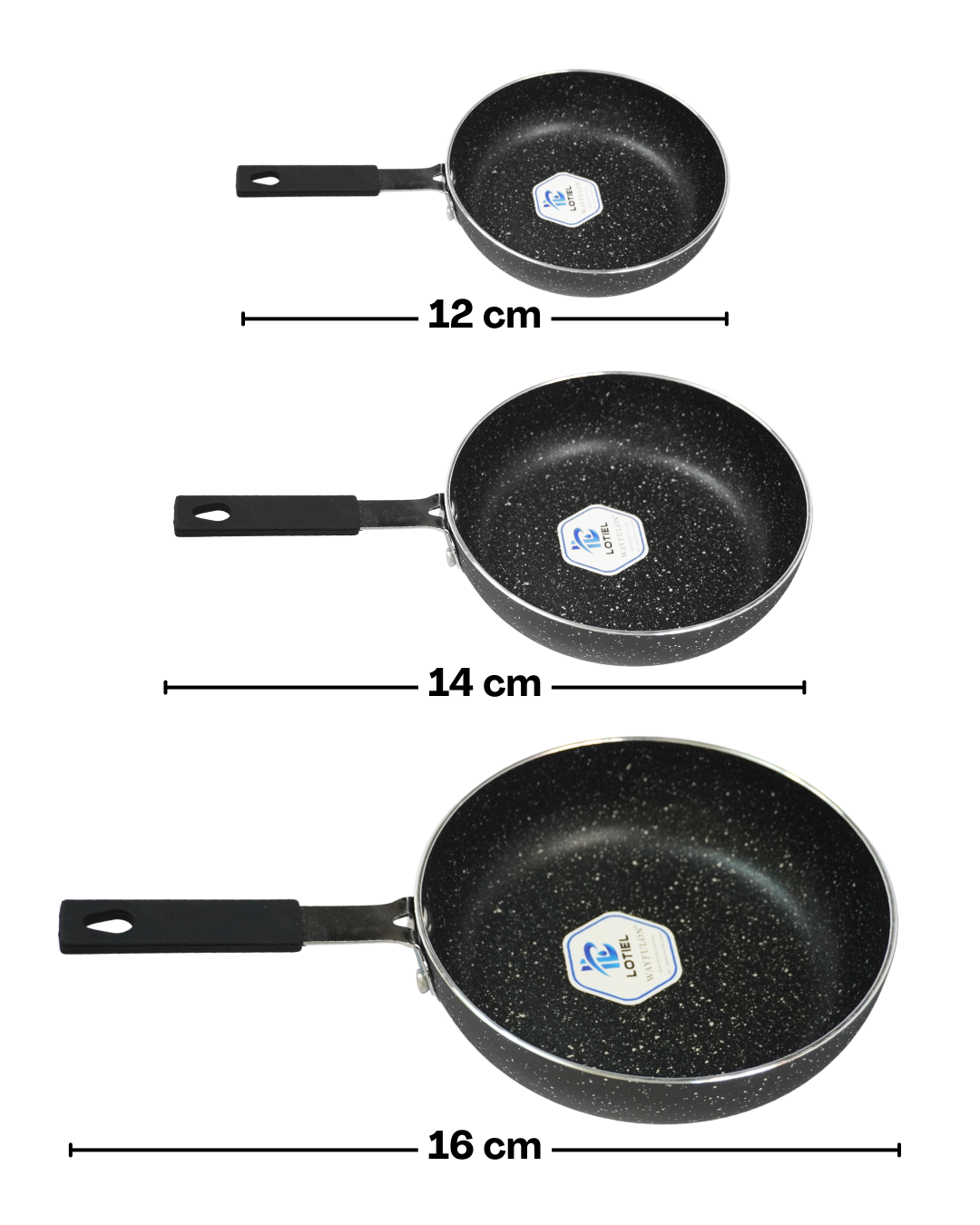 Mini sartenes - ALFA 3 pz Antiadherentes de Ceramica