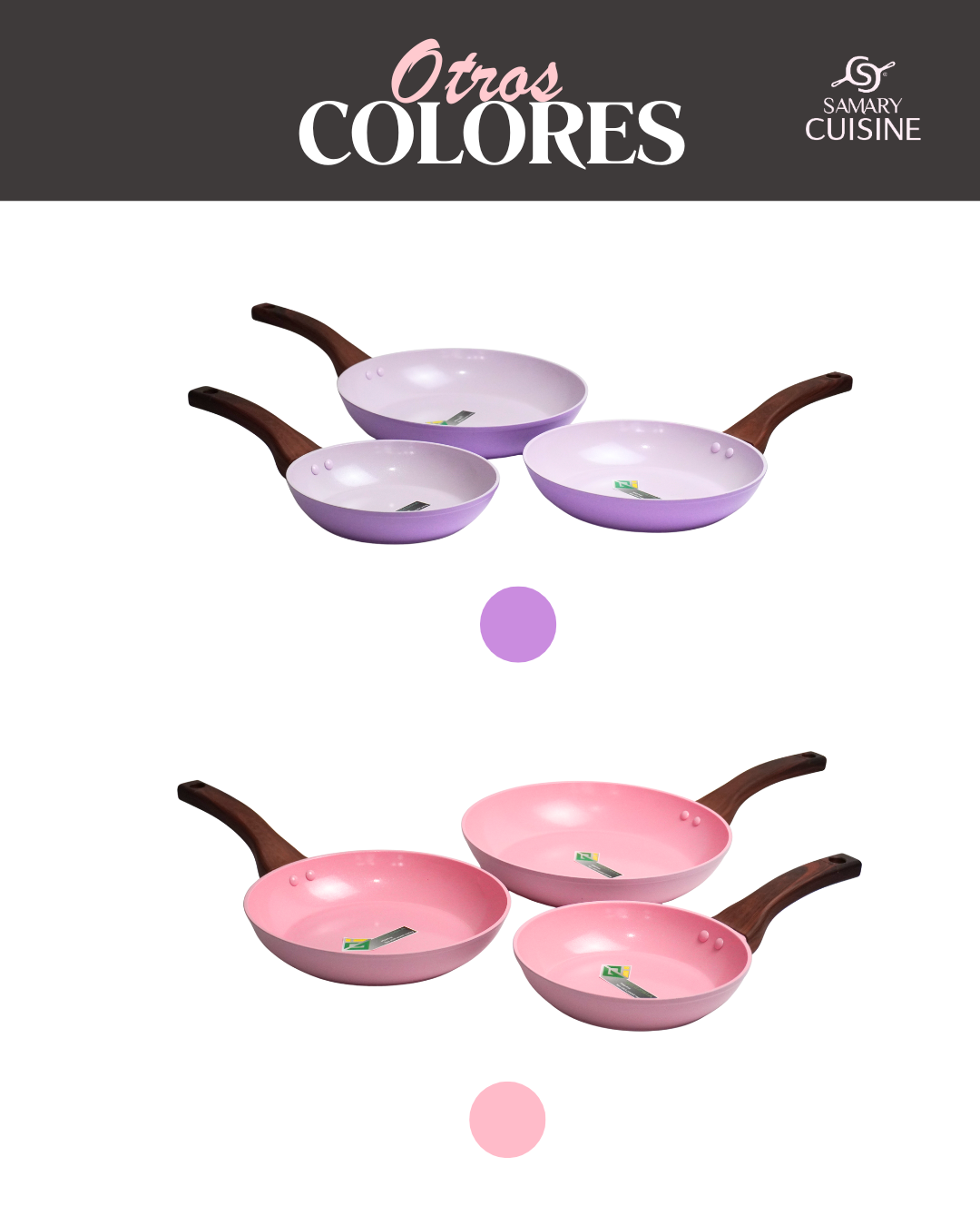 Juego De Sartenes Alfa Imperial 20, 24 Y 28 Cm De Ceramica