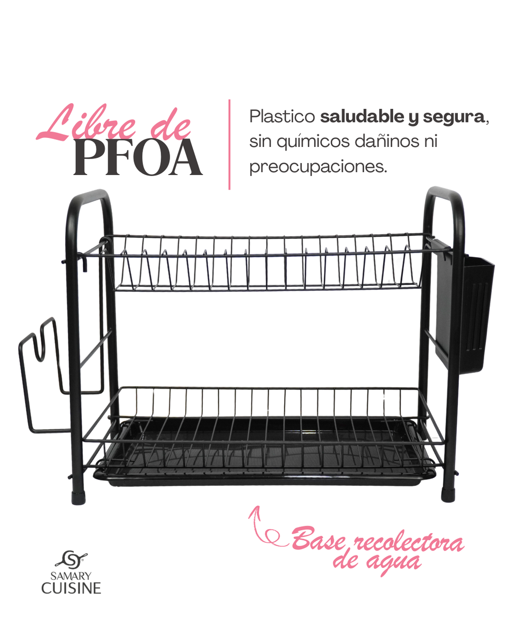 Escurridor dos pisos cuadrado - DISH DRAINER