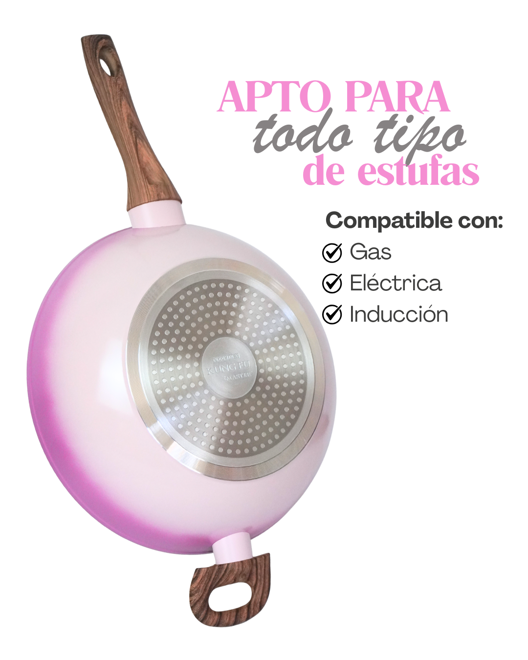 Batería de Cocina Cerámica antiadherente Kung Fu Master - 10 pz de Silicona | Juego de Ollas y Sartenes con Tapas de Vidrio | Fondo Multicapas | Apta para Gas, Eléctrica e Inducción | Alta Durabilidad y Fácil Limpieza
