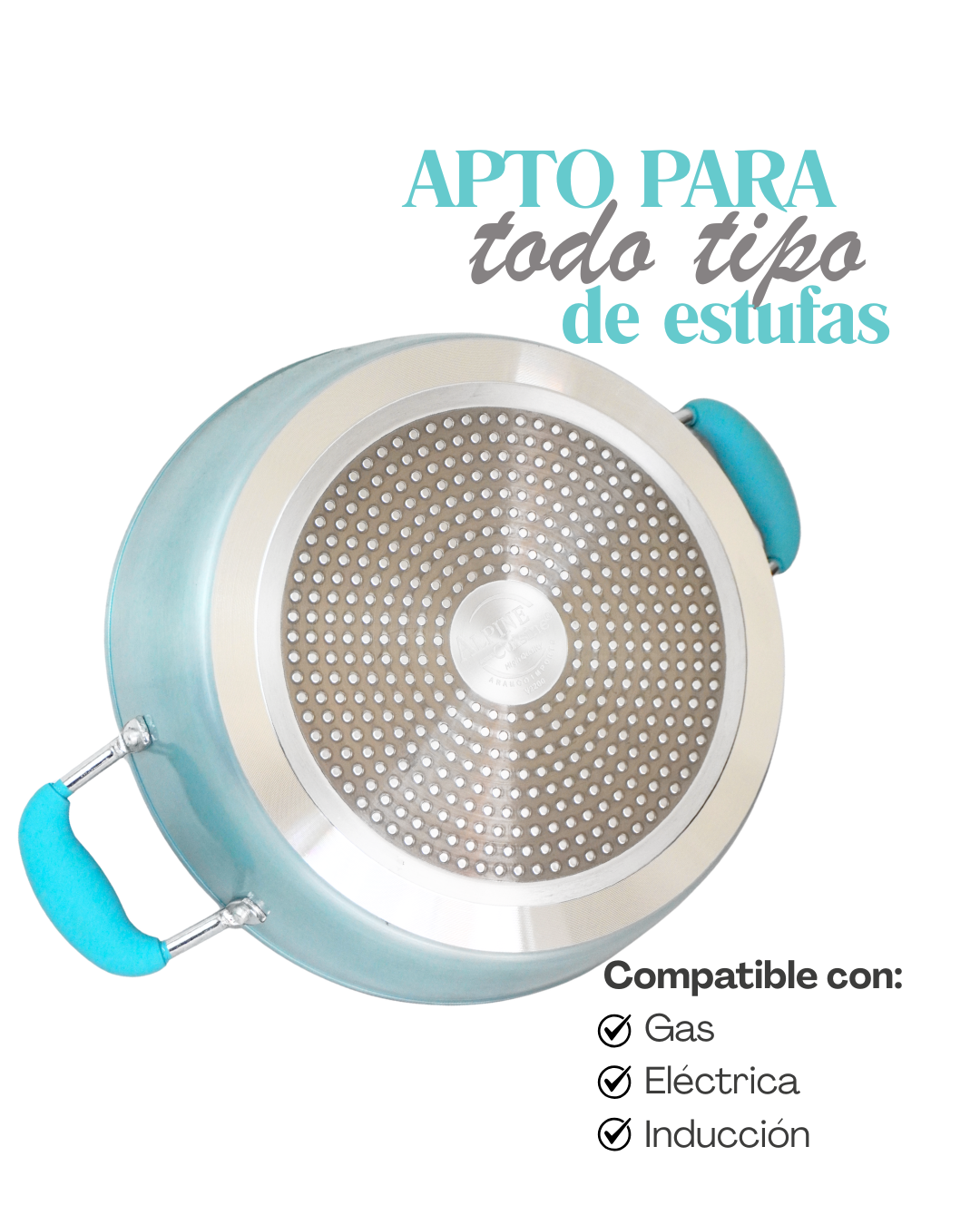 Set de Ollas de Cerámica Antiadherente AIKCWS6 - ALPHINE CUISINE 6 pz tapa plana