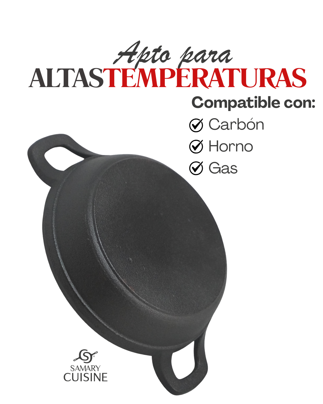 Olla Grill  16, 18 cm de hierro c/ tabla