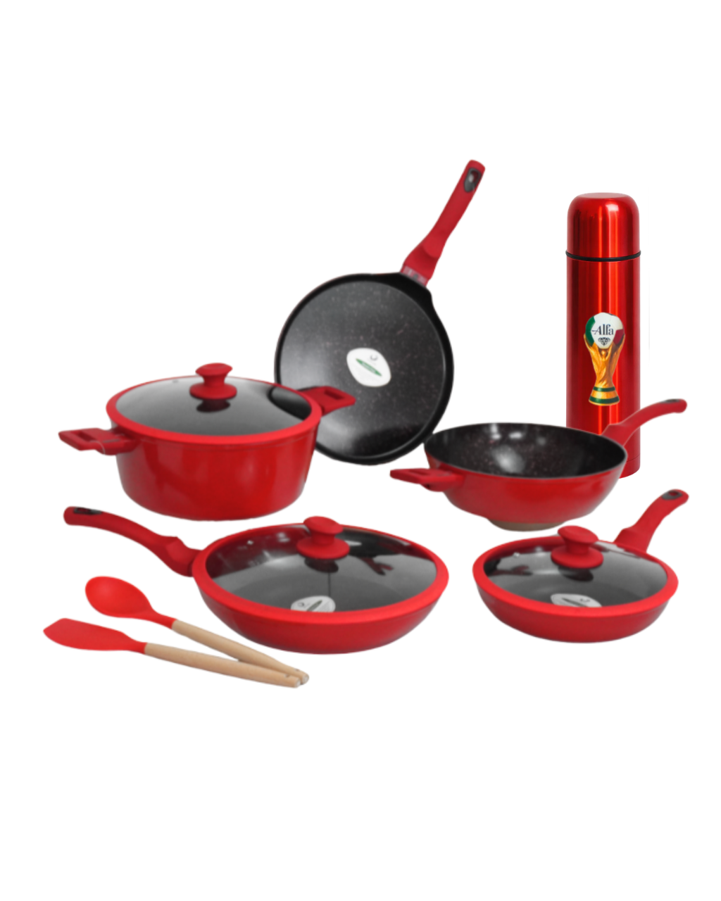 PROMOCIÓN Batería de Cocina Cerámica Atenas KUCHE 10 pz + Termo de Acero Inoxidable GRATIS
