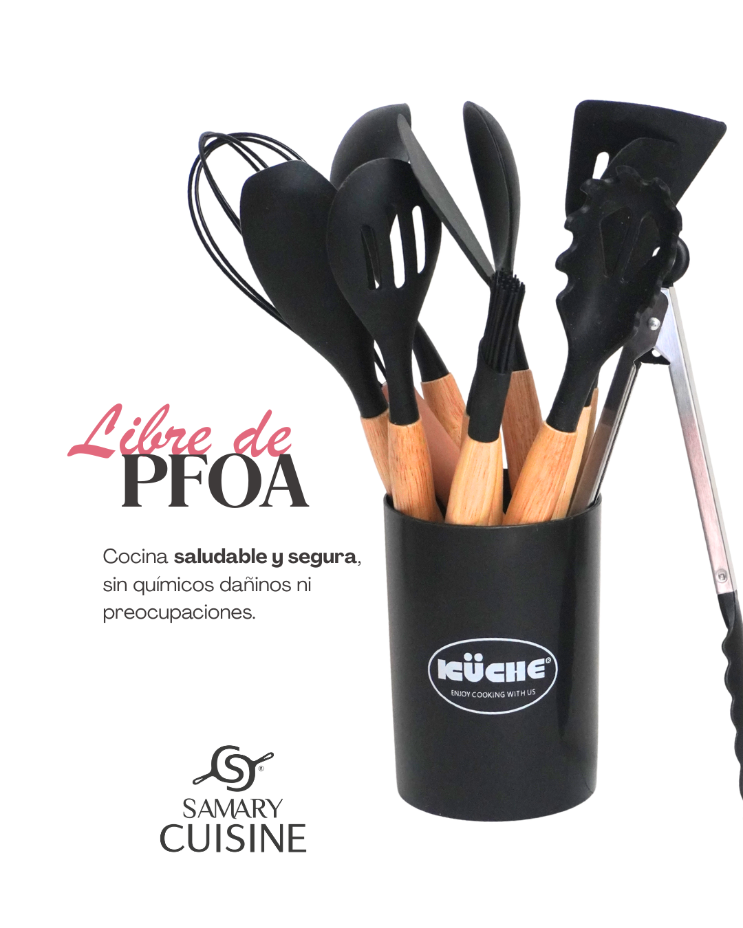 PROMOCION - Set de sartenes Palermo de cerámica antiadherente + Set de Utensilios de  silicona 12 pz