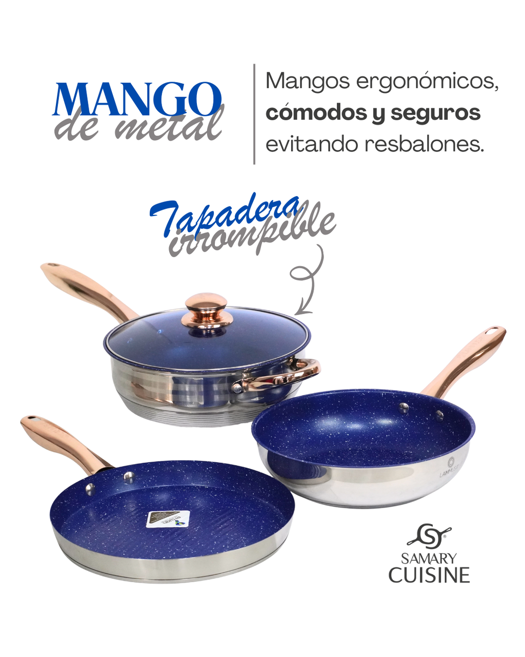 Batería de Acero Inoxidable LM005 - LAMMUSA 14 pz