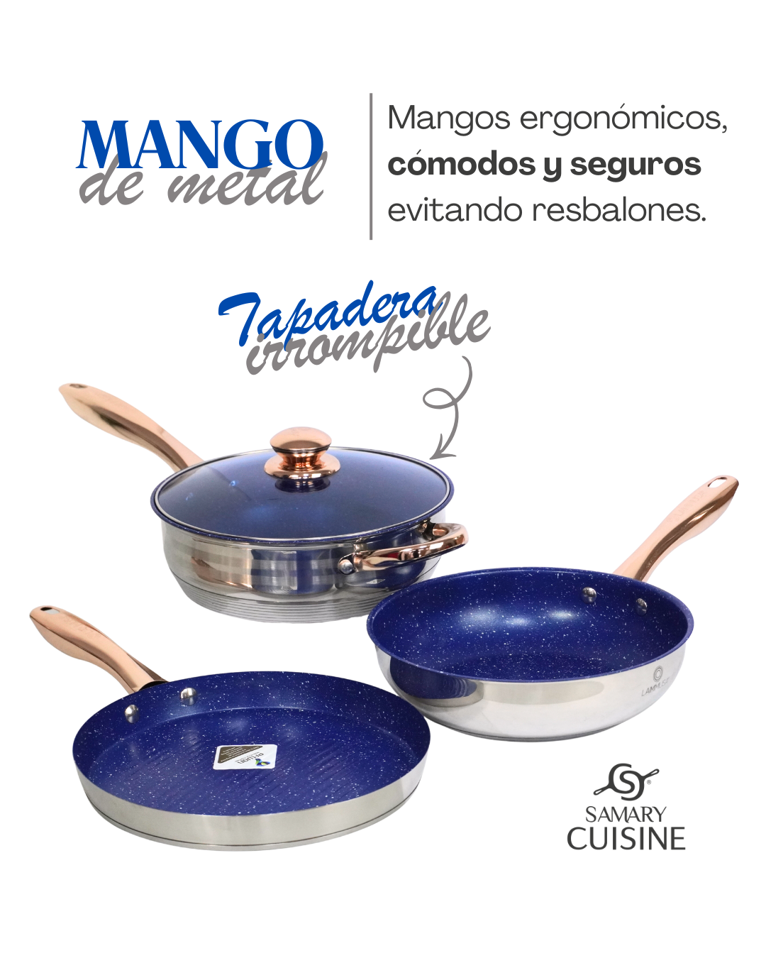 Batería de Acero Inoxidable LM005 - LAMMUSA 14 pz