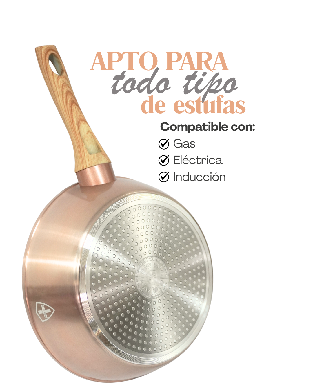Sartén ceramica con tapa - SWISS SILVER 3 pz