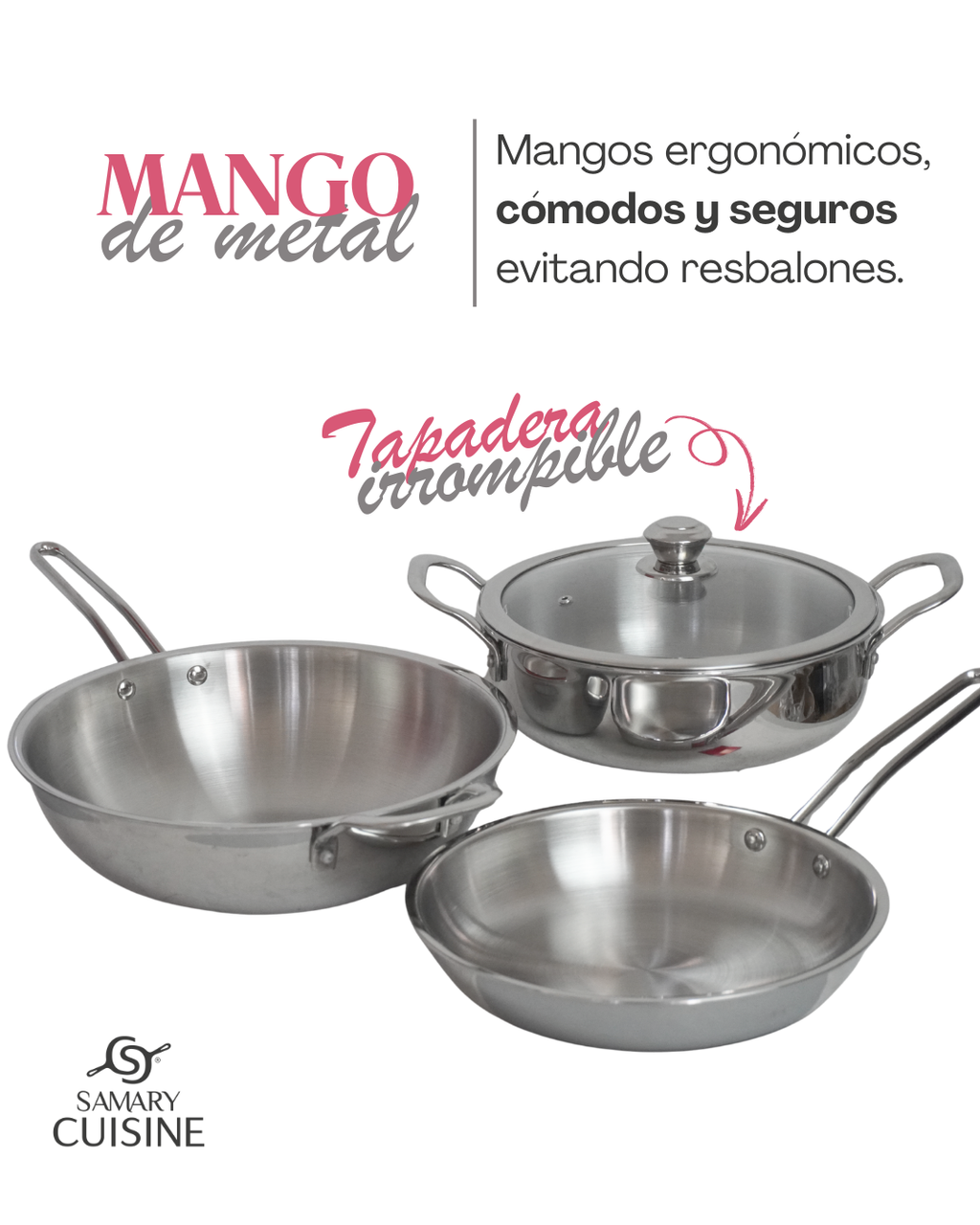 Batería de Acero inoxidable Royal - KUCHE 6pz