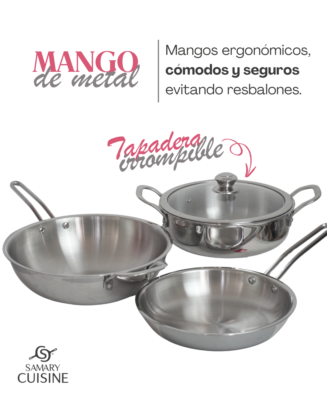 Batería de Acero inoxidable Royal - KUCHE 6pz