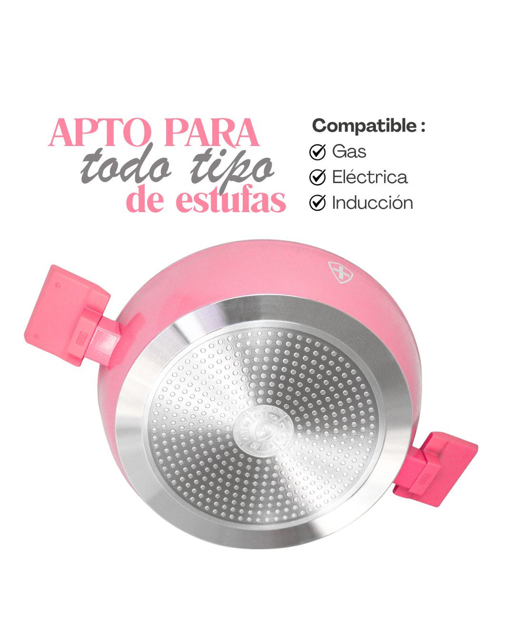 Ollas de cerámica Paris Pink - SWISS SILVER 6 pz HSM Antiadherente premium