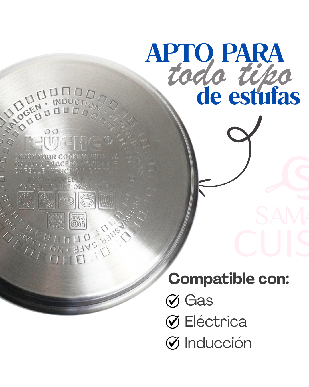 Juego De 5 Ollas Belly Iglu 11 Pzas Acero Inoxidable Pesadas