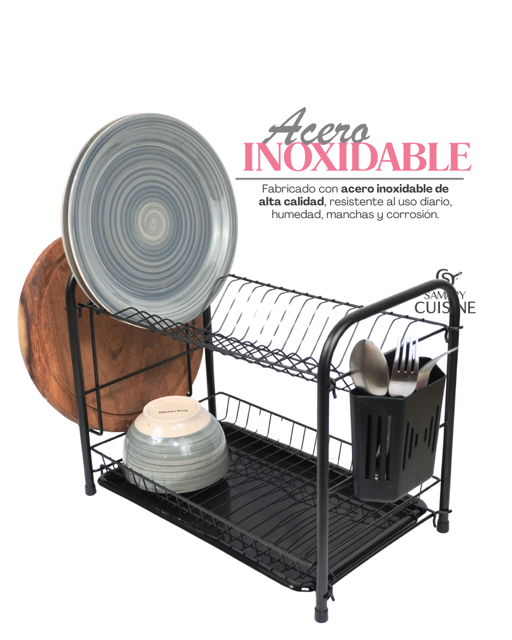 Escurridor dos pisos cuadrado - DISH DRAINER