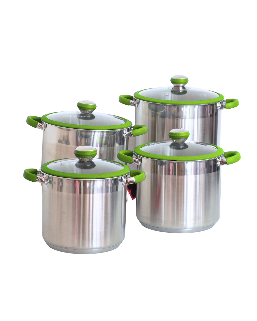 Juego Ollas Roze 8 Pz Tapa Irrompible Silicon 5, 7, 8 Y 10 L