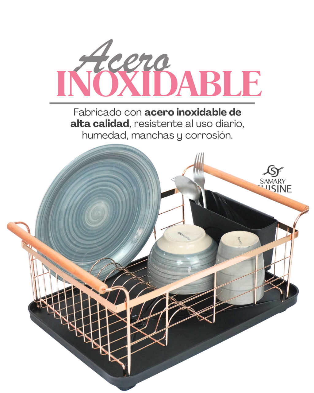 Escurridor de Trastes mango de madera - DISH DRAINER