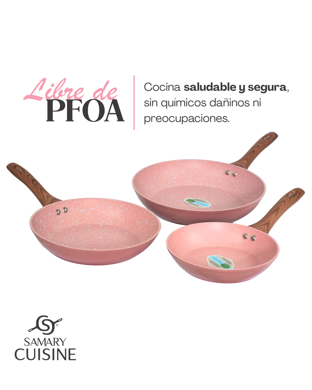Juego de Sartenes Antiadherentes Manchester - ALFA 3 pz Cerámica Premium